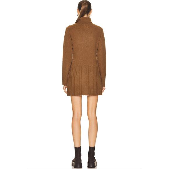 Nili Lotan Everett Wool Cashmere Turtleneck Sweater Dress M Chestnut - Picture 2 of 10